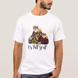 Funny Fox It's Fall Y'all Thanksgiving Animal Love T-Shirt