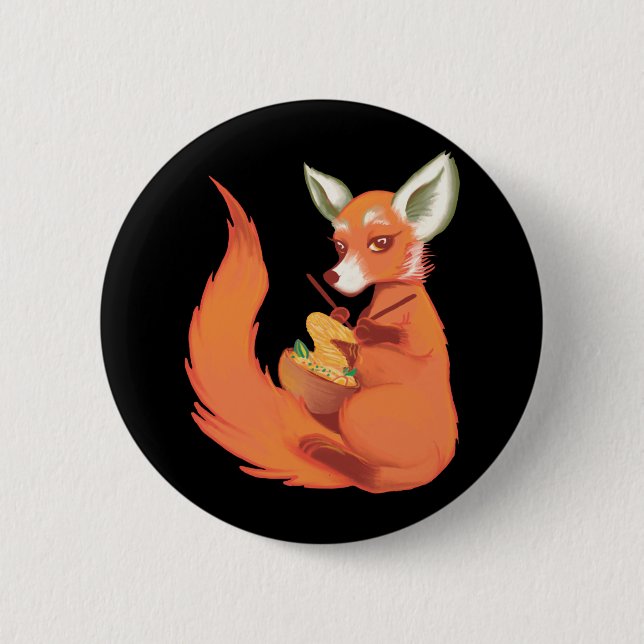 Funny Fox Knitter 6 Cm Round Badge (Front)