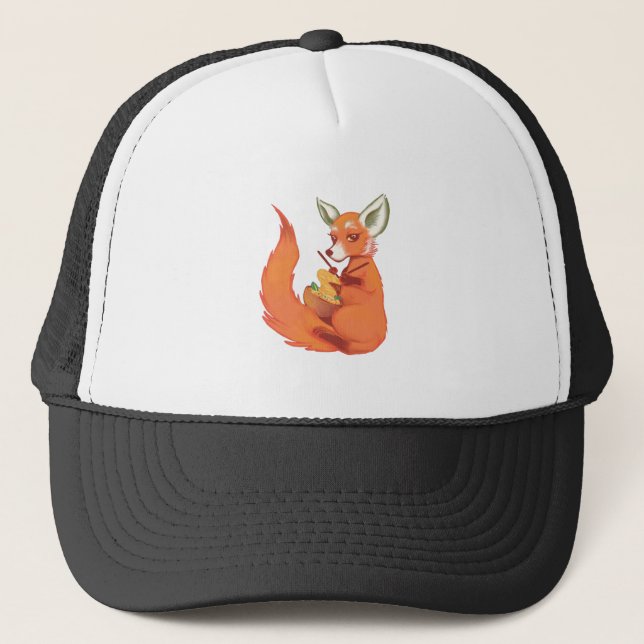 Funny Fox Knitter Trucker Hat (Front)