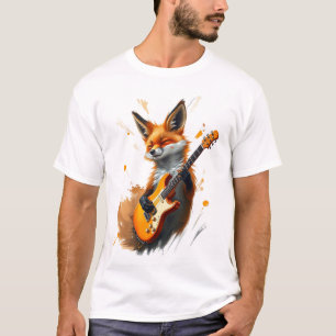 Funny Fox on Guitar T-Shirt