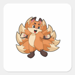 Funny Fox Square Sticker