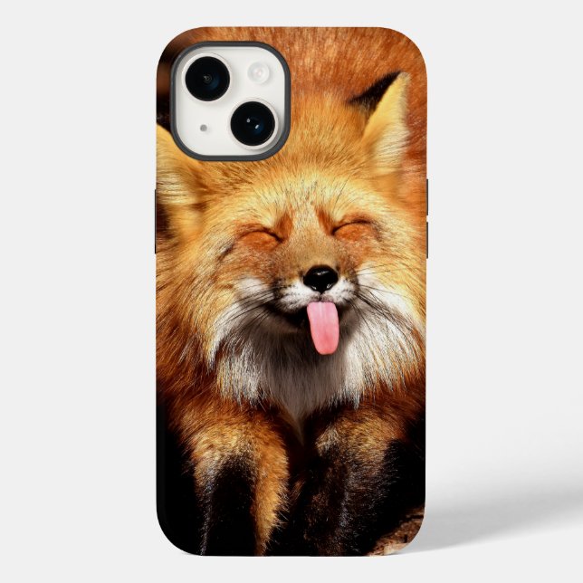 Funny Fox Sticking It's Tongue Out Case-Mate iPhone Case (Back)