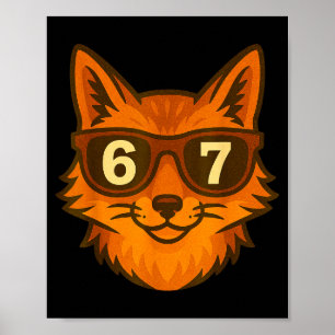 Funny Fox Sungles 67 Six Seven Meme Poster