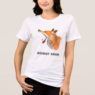 Funny Fox T-Shirt with Text - Customisable Tri-Blend Shirt