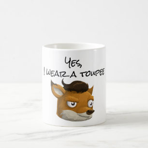 Funny fox toupee sarcasm gag gift coffee mug