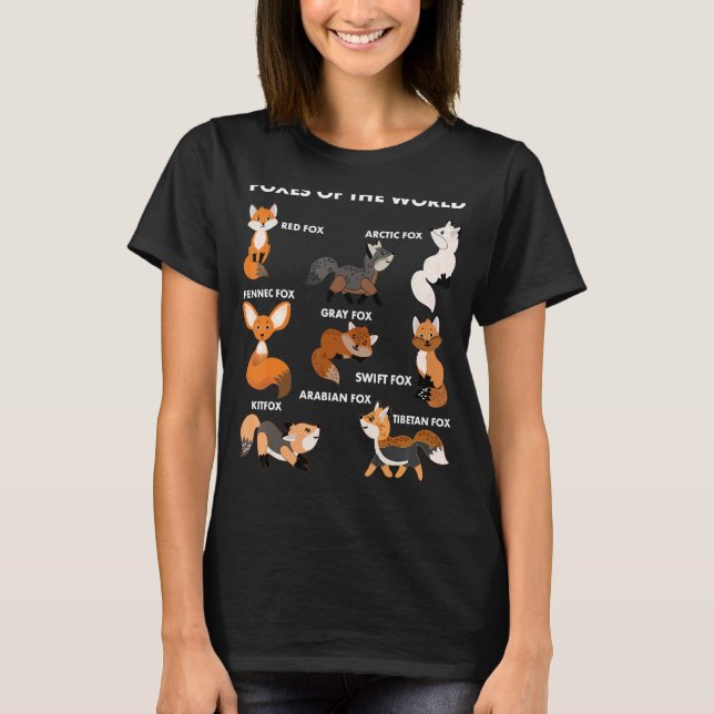 Funny Foxes Of The World Shirt Foxes Lovers Gifts  (Front)