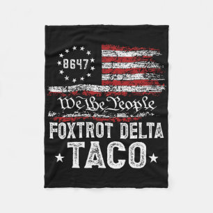 Funny Foxtrot Delta Taco Fleece Blanket