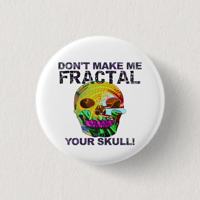Funny Fractal Skull 3 Cm Round Badge (Front)