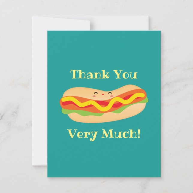 Funny Frank You Humourous Hot Dog Pun Thank You (Front)