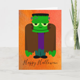 Funny franken monster Halloween theme Card