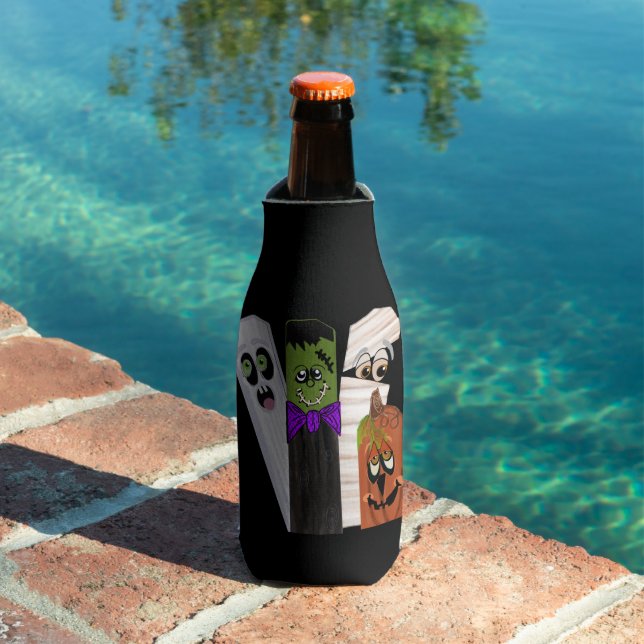 Funny Frankenstein Ghost Pumpkin Invisible Man Bottle Cooler (In Situ Pool)