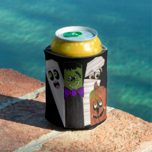 Funny Frankenstein Ghost Pumpkin Invisible Man Can Cooler