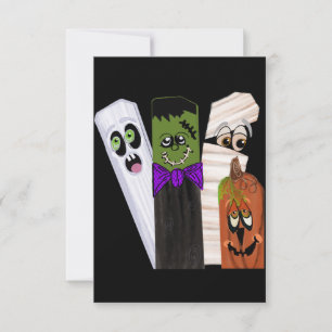 Funny Frankenstein Ghost Pumpkin Invisible Man Card