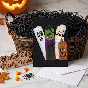 Funny Frankenstein Ghost Pumpkin Invisible Man Card