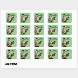 Funny Frankenstein Halloween Square Stickers