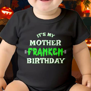 Funny Frankenstein It's My Birthday Halloween Baby Bodysuit