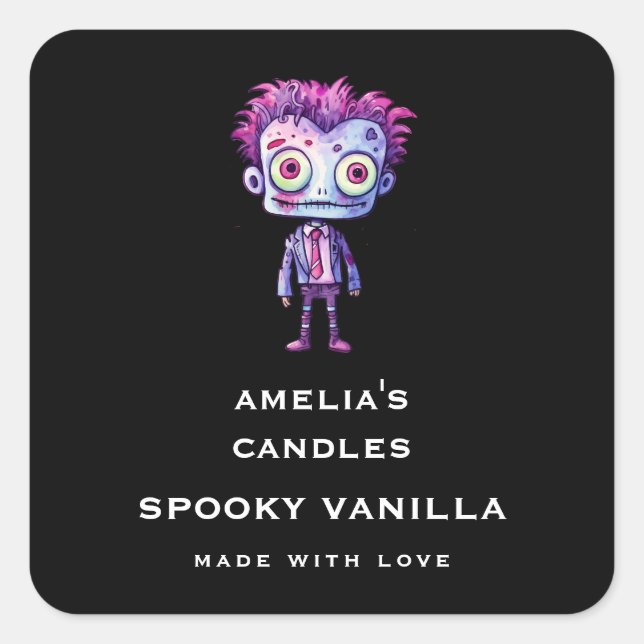 Funny Frankenstein Monster - Candle Business Square Sticker (Front)