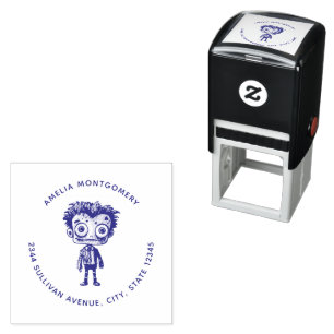 Funny Frankenstein Monster Halloween Fun Address Self-inking Stamp