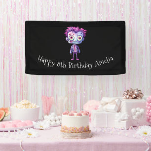 Funny Frankenstein Monster Halloween Fun Birthday Banner