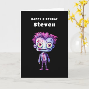Funny Frankenstein Monster Halloween Fun Birthday Card