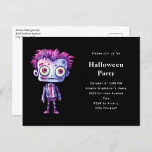 Funny Frankenstein Monster Halloween Fun Invitation Postcard