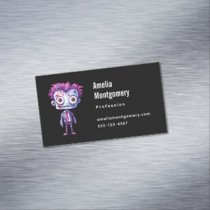 Funny Frankenstein Monster Halloween Fun Magnetic Business Card