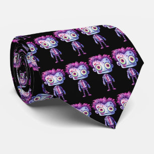 Funny Frankenstein Monster Halloween Fun Pattern Tie