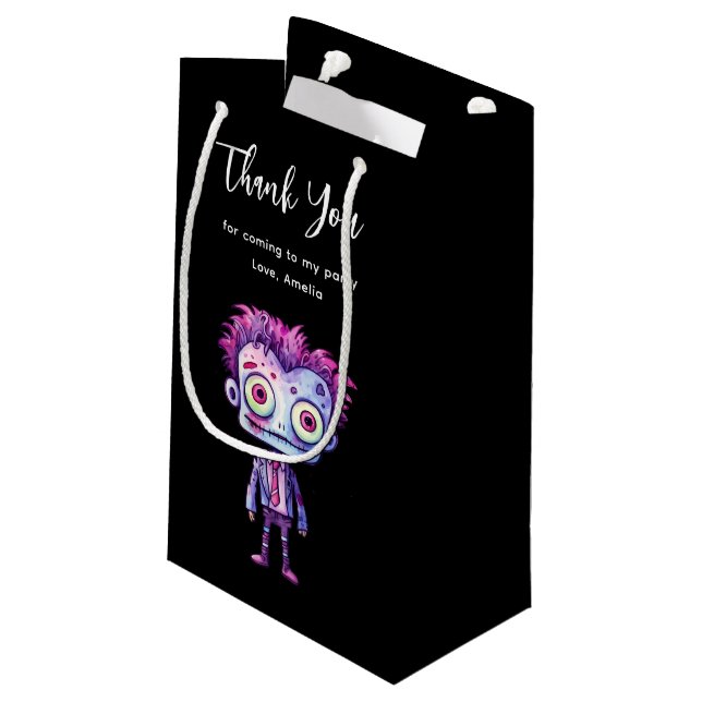Funny Frankenstein Monster Halloween Fun Thank You Small Gift Bag (Back Angled)