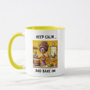 Funny Frazzled lady baker cartoon Mug
