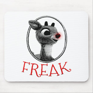 Funny Freak Rudolph The Red Nosed Reindeer Christm Mouse Mat