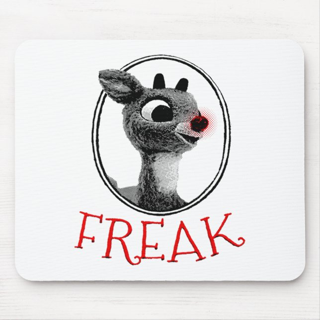 Funny Freak Rudolph The Red Nosed Reindeer Christm Mouse Mat (Front)