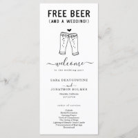 Funny Free Beer and Wedding Program