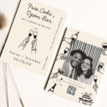 Funny Free Cake Open Bar  Photo Qr Code  Save The Date<br><div class="desc">Modern Typography FunnyFree Drinks  Photo Qr Code</div>