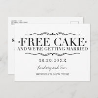 Funny Free Cake Wedding Save the Dates