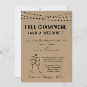 Funny Free Champagne and a Wedding Invitation
