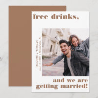 Funny Free Drinks Terra Cotta Save the Date