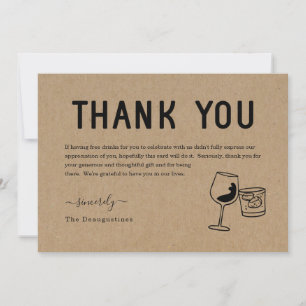 Funny Free Drinks Thank You Card