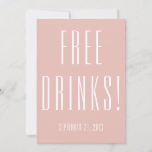 Funny Free Drinks Wedding Rose Gold Save The Date