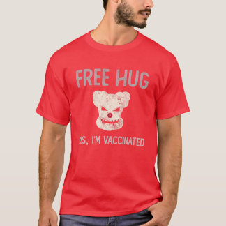 Funny FREE HUG Yes I'm Vaccinated Evil Killer Clow T-Shirt