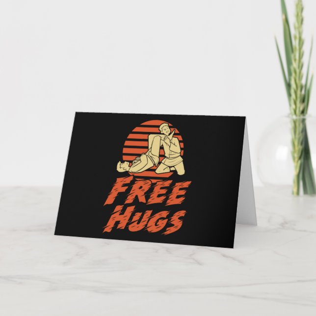 Funny Free Hugs - Brazilian Jiu-Jitsu, BJJ Gift Card (Front)