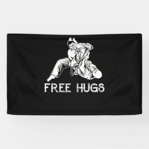 Funny Free Hugs Brazilian Jiu-Jitsu MMA BJJ Banner