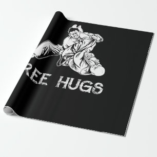 Funny Free Hugs Brazilian Jiu-Jitsu MMA BJJ Wrapping Paper