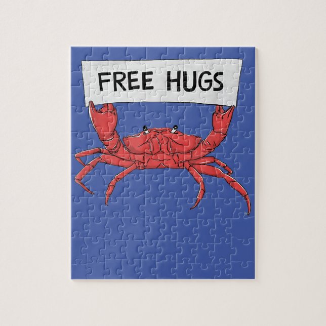 Funny Free Hugs Crab Lobster Shrimp Prawn  Gift Jigsaw Puzzle (Vertical)