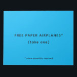 Funny Free Paper Aeroplanes Joke Notepad<br><div class="desc">Free paper aeroplanes,  some assembly required. Leave it on a desk and watch everyone's inner kid come out to play. :)</div>