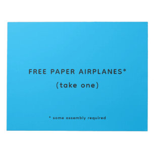 Funny Free Paper Aeroplanes Joke Notepad