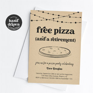 Funny Free Pizza & a Retirement Party Invitation