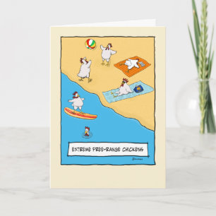 Funny Free-range Chickens Birthday Card