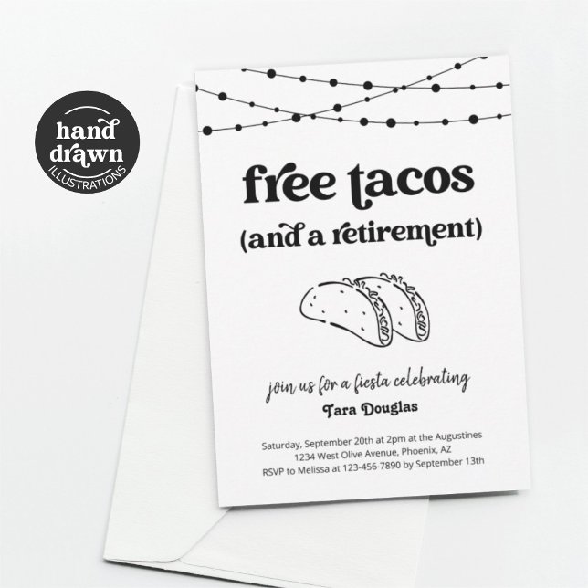 Funny Free Tacos & a Retirement Party Invitation (Creator Uploaded)