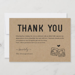 Funny Free Whiskey Thank You Card
