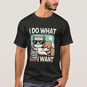 Funny Freely Cat Chillin Like a Boss I Do What I W T-Shirt